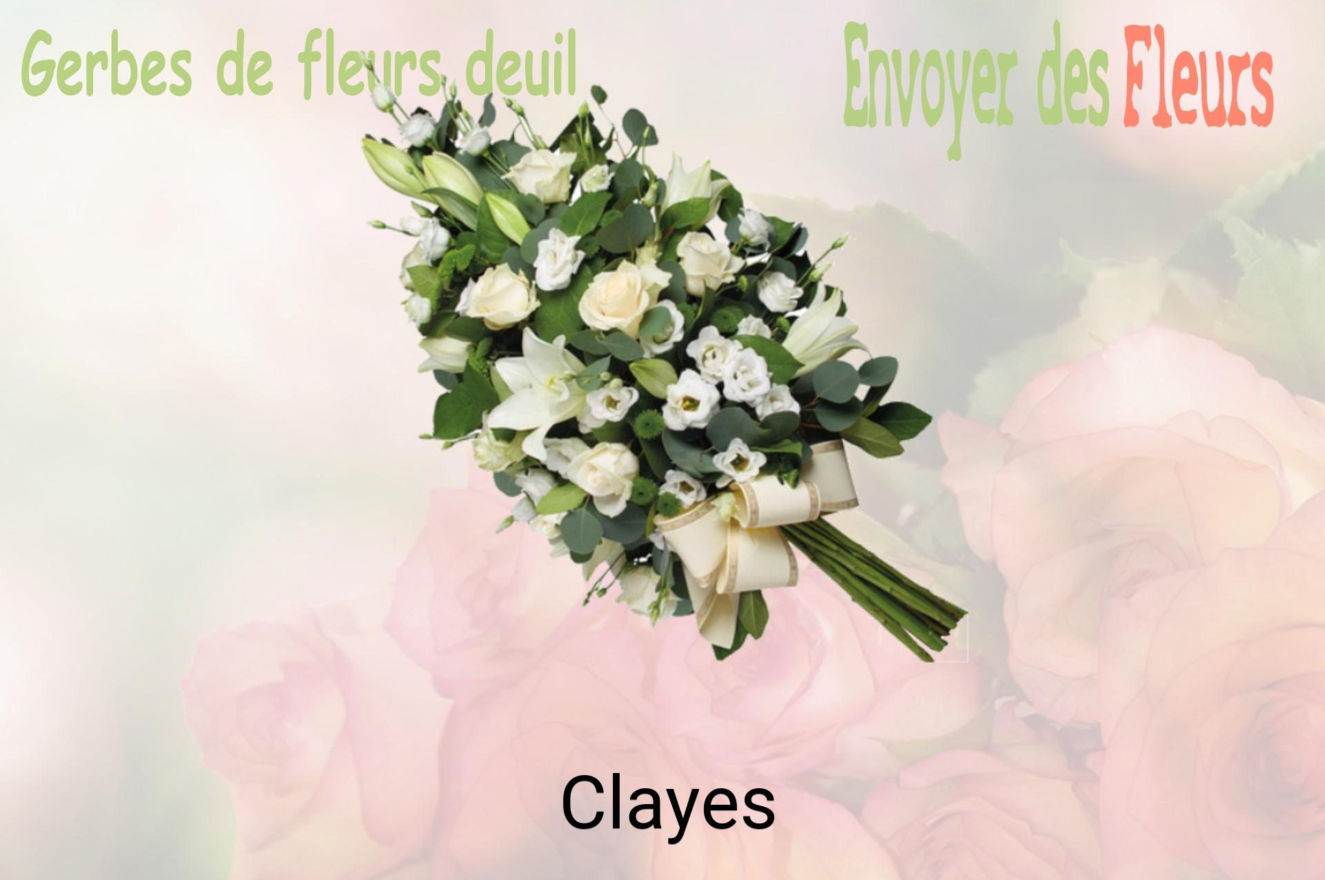 Gerbe de fleurs de deuil livrée à Clayes